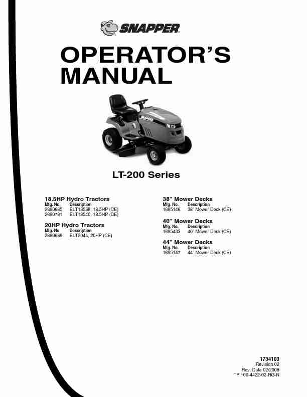 Snapper Lawn Mower LT-200 Series-page_pdf